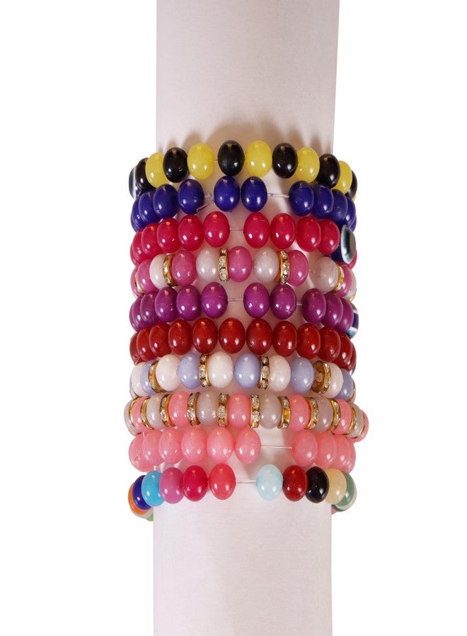 ambitieux Bracelet Making Craft Kit 12 Types of Colorful 400+ pcs of Plastic Beads with Elastic (Light 12 Moon with Evil Eye) - Image 3